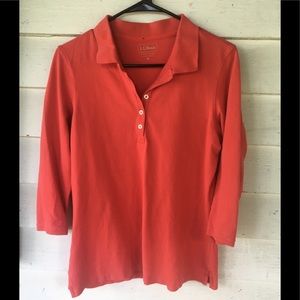 Vibrant orange 3/4 polo